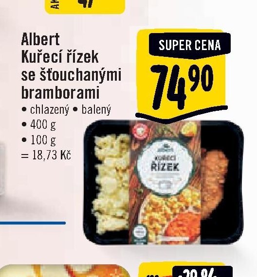 Albert Kuřecí řízek se šťouchanými bramborami