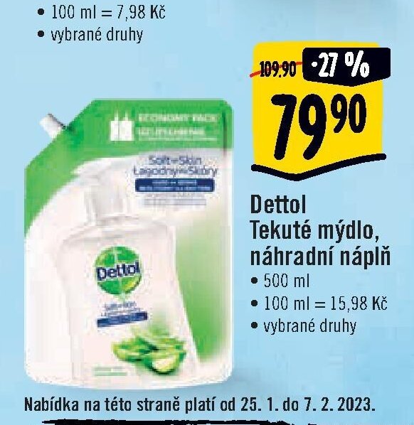 Dettol Tekuté mýdlo, náhradní náplň