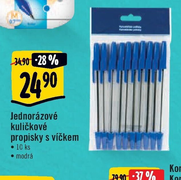 Jednorázové kuličkové propisky s víčkem