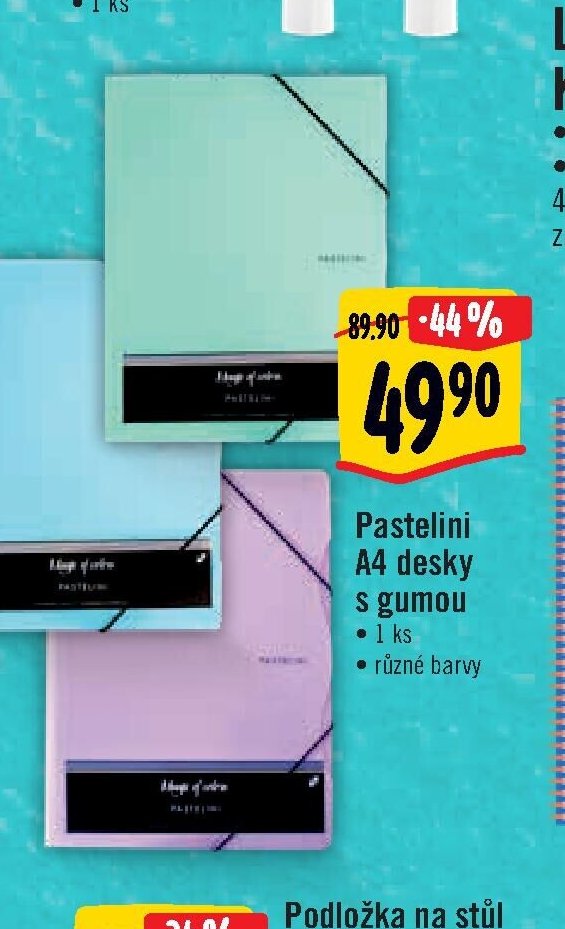Pastelini A4 desky s gumou