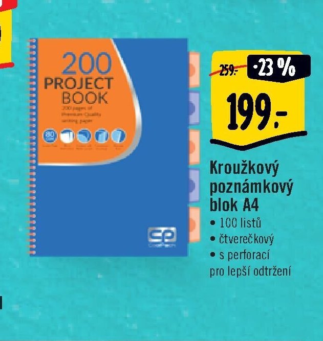 Kroužkový poznámkový blok A4