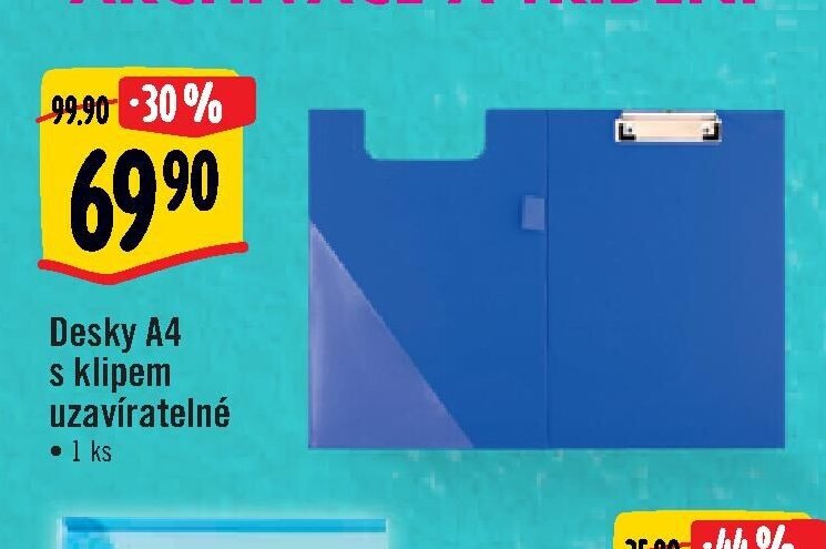 Desky A4 s klipem uzavíratelné