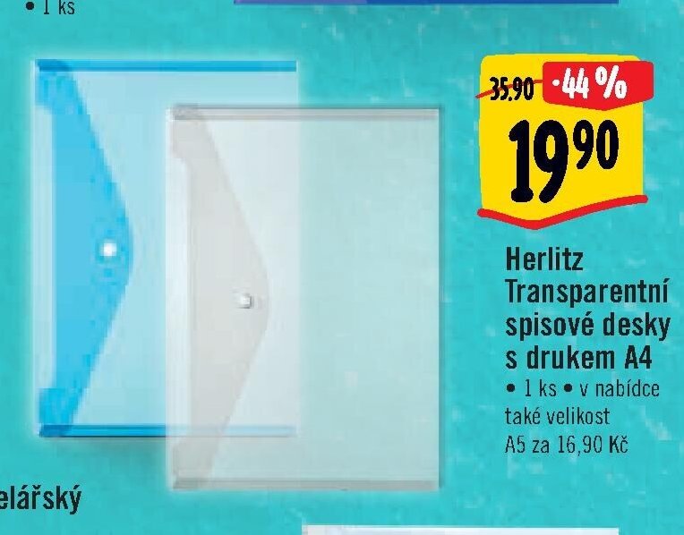 Herlitz Transparentní spisové desky s drukem A4