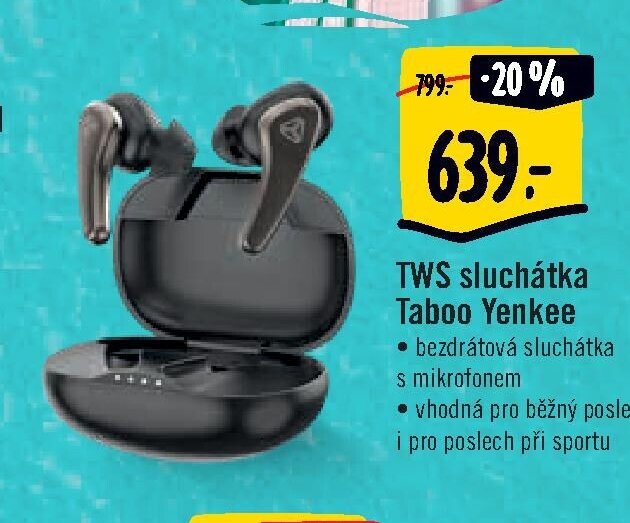 TWS sluchátka Taboo Yenkee