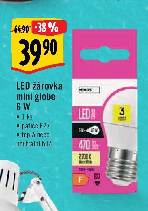 LED žárovka mini globe 6 W
