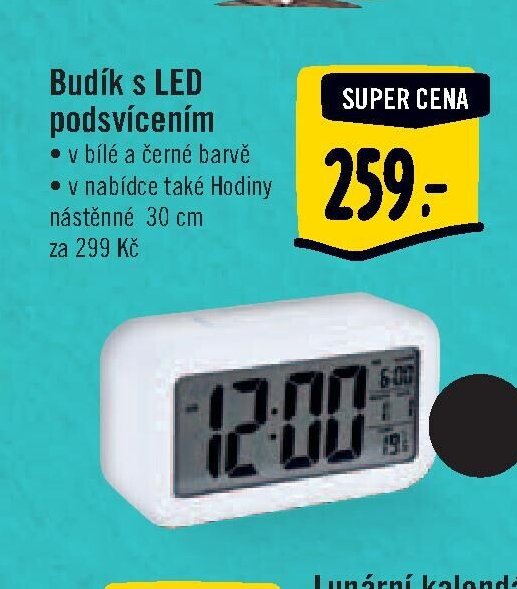 Budík s LED podsvícením