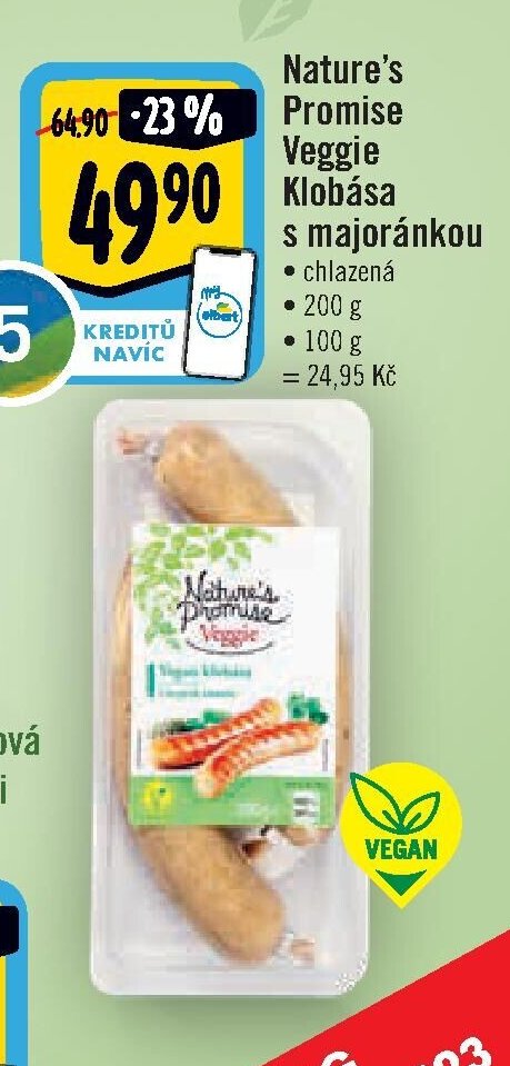 Nature's Promise Veggie Klobása s majoránkou