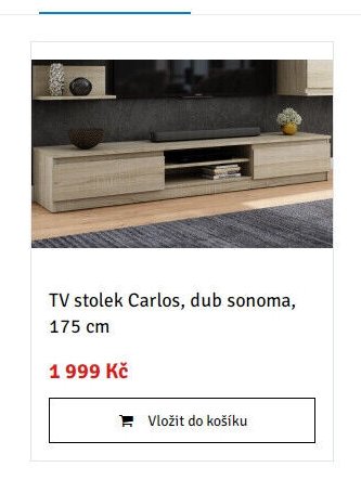 TV stolek Carlos, dub sonoma, 175 cm - ASKO akcniletaky.com