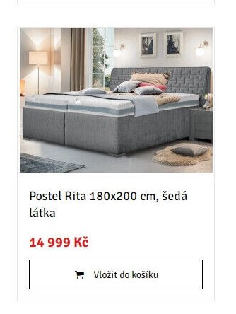 Postel Rita 180x200 cm, šedá látka - ASKO akcniletaky.com
