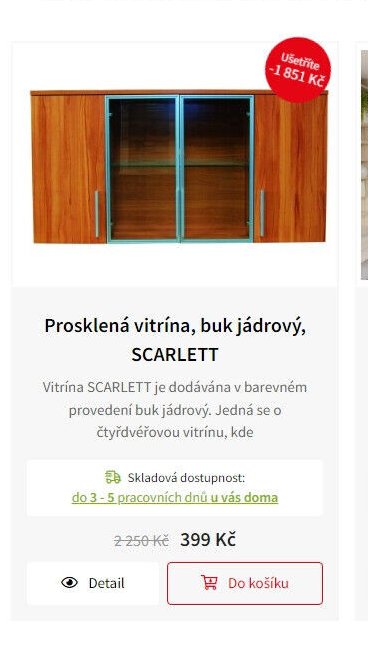 Prosklená vitrína, buk jádrový, SCARLETT - Jamall akcniletaky.com
