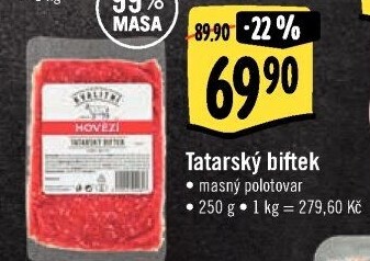 Hovězí maso na tatarský biftek Albert