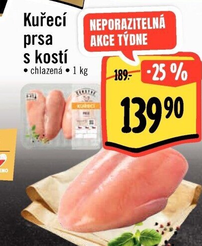 Kuřecí prsa s kostí Albert