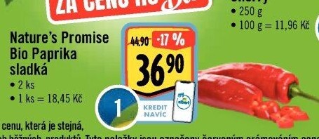 Paprika červená bio Nature'