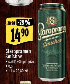 Pivo světlé výčepní 10° Smíchov Staropramen