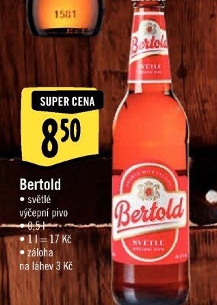 Pivo světlé výčepní Bertold
