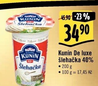 Šlehačka de luxe Kunín 40%