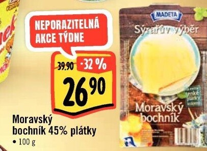 Sýr Moravský bochník 45% Sýrařův výběr Madeta