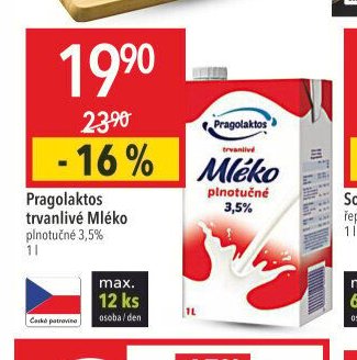 Pragolaktos trvanlivé Mléko