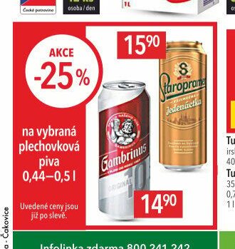 na vybraná plechovková piva