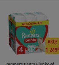 Pampers Pants Plenkové Kalhotky Velikost 4, 176 Plenek, 9kg-15kg