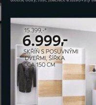 Skříň s posuvnými dveřmi, šířka cca 150 cm