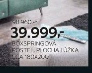 Boxspringová postel, plocha lůžka cca 180x200 cm