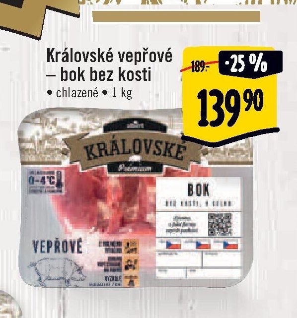 Královské vepřové – bok bez kosti