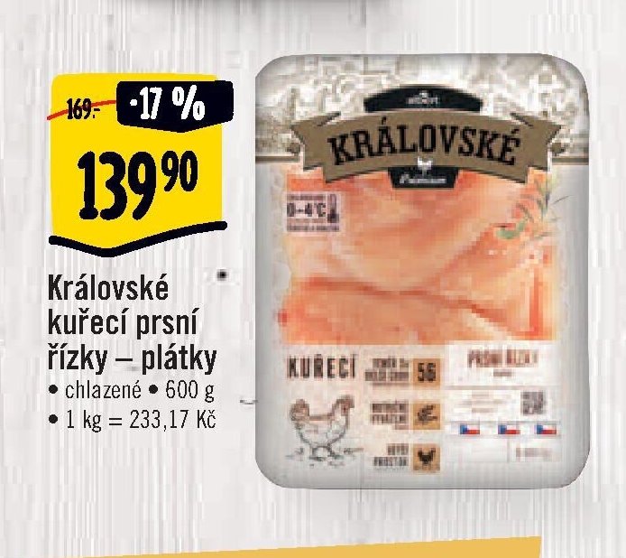 Královské kuřecí prsní řízky – plátky