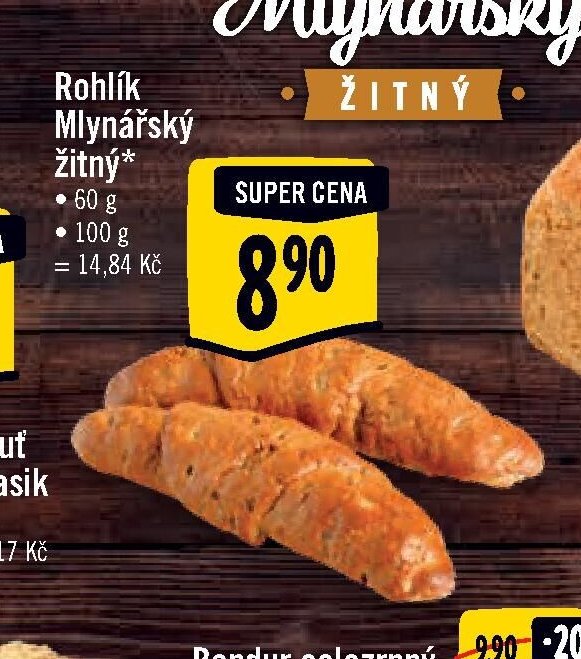 Rohlík Mlynářský žitný