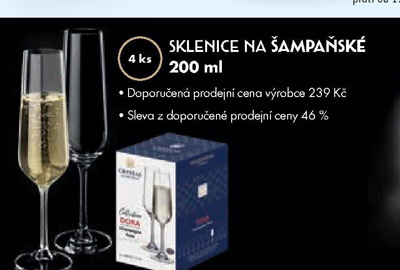 Sklenice na šampaňské 200 ml