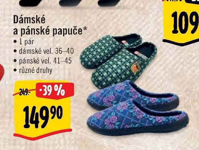 Dámské a pánské papuče