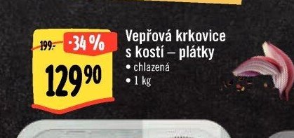 Vepřová krkovice s kostí – plátky