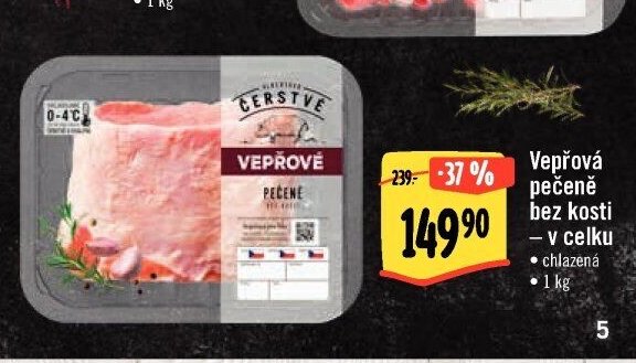 Vepřová pečeně bez kosti – v celku