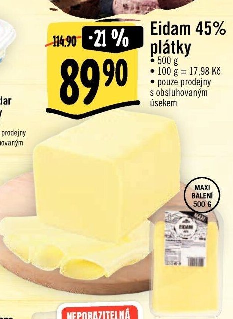 Eidam 45% plátky
