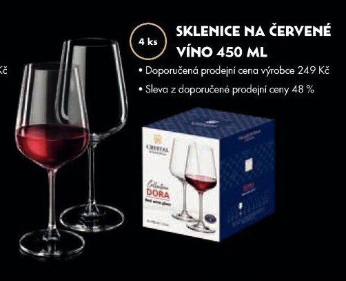 SKLENICE NA ČERVENÉ VÍNO 450 ML