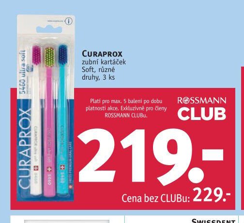 CURAPROX zubní kartáček Soft, různé druhy, 3 ks