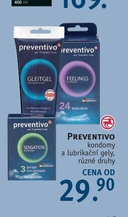 Preventivo kondomy a lubrikační gely