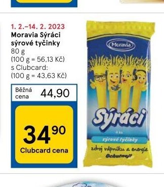 Moravia Sýrací sýrové tyčinky 80 g