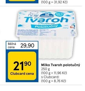 Milko Tvaroh polotučný 250 g