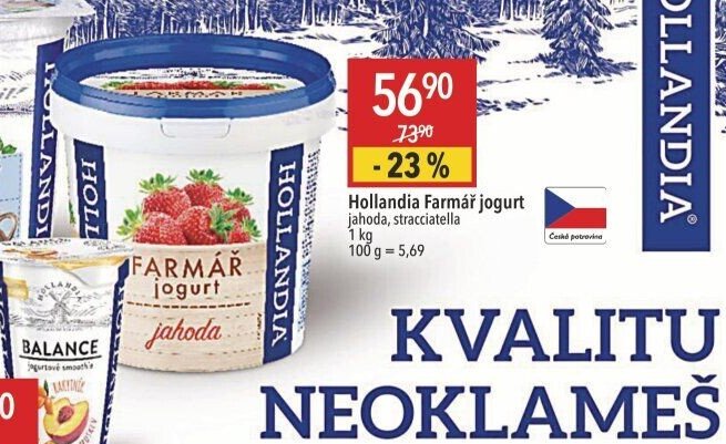 Hollandia Farmář jogurt jahoda, stracciatella