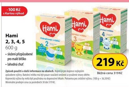 Kojenecká výživa Hami