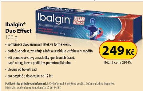 Krém proti bolesti Duo effect Ibalgin