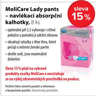MoliCare Lady Pants 5 kapek vel. M inkontinenční kalhotky 8 ks