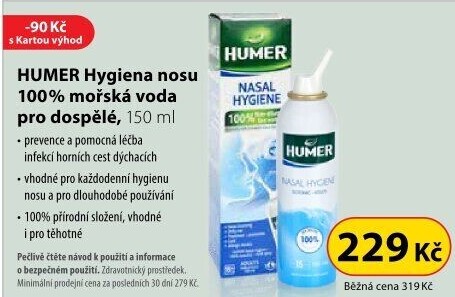 Sprej nosní Mořská voda Humer