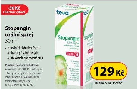 Sprej proti bolesti v krku Stopangin