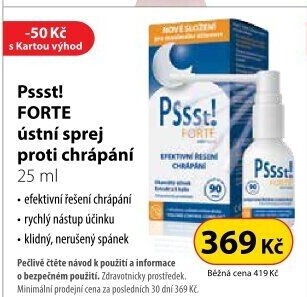 Sprej ústní proti chrápání Forte Pssst!