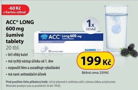 Šumivé tablety na vykašlávání Long ACC