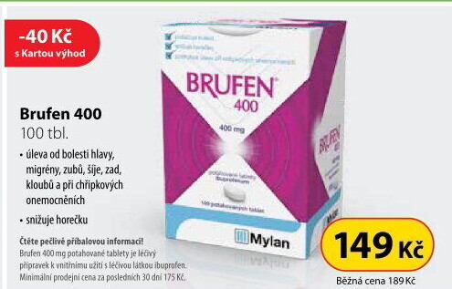 Tablety proti bolesti Brufen 400 Mylan
