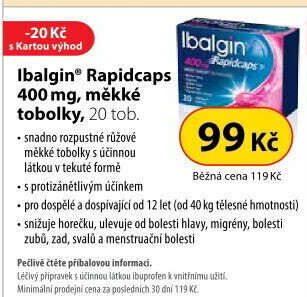 Tablety proti bolesti Rapidcaps Ibalgin