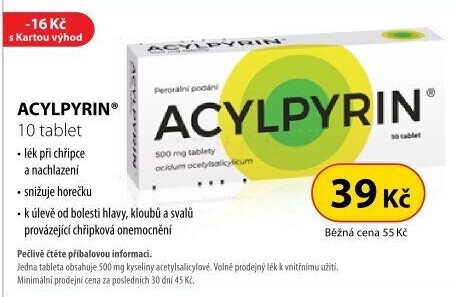 Tablety proti chřipce a bolesti Acylpyrin
